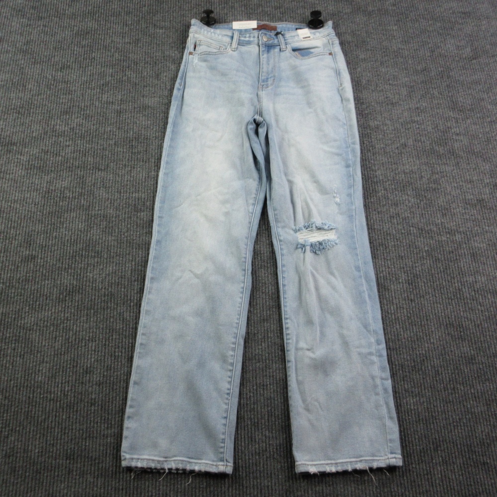 Judy Blue Jeans Womens 7/28 Blue Straight High Waist Distressed 29x31.5* NWT